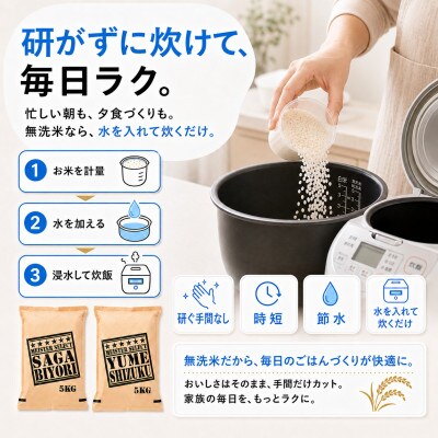 令和7年産【無洗米】『さがびより5kg』『夢しずく5kg』(計10kg)五つ星お米マイスター厳選