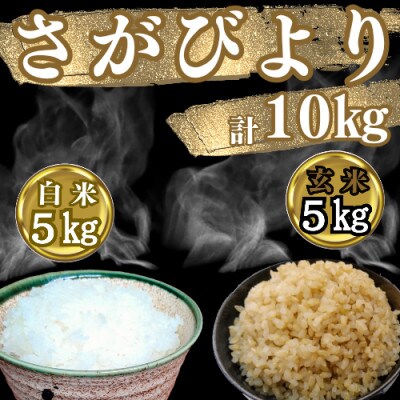 令和6年産　特A『さがびより』玄米5kg・白米5kg(計10kg)(吉野ヶ里町)