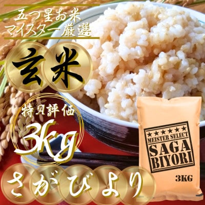 新米 令和7年産【玄米さがびより3kg】五つ星お米マイスター厳選!(吉野ヶ里町)