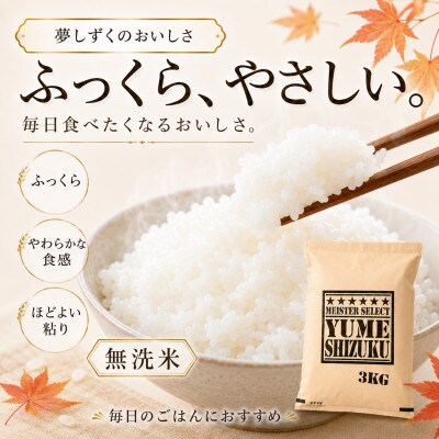 令和7年産【無洗米】夢しずく 6kg(3kg×2袋)五つ星お米マイスター厳選!(吉野ヶ里町)