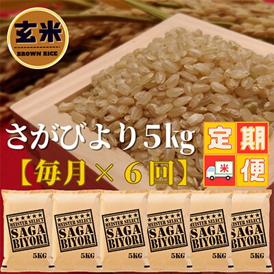 【毎月定期便】【玄米】さがびより5kg(五つ星お米マイスター厳選!)(吉野ヶ里町)全6回