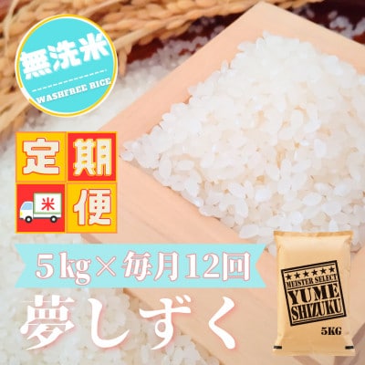 【毎月定期便】【無洗米】夢しずく 5kg五つ星お米マイスター厳選!(吉野ヶ里町)全12回