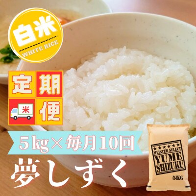 【毎月定期便】『夢しずく白米 5kg』五つ星お米マイスター厳選!(吉野ヶ里町)全10回