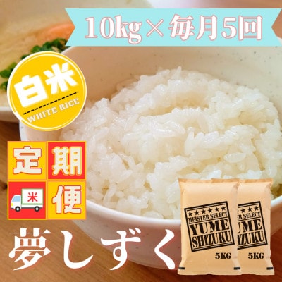 【毎月定期便】夢しずく白米 10kg(5kg×2袋)五つ星お米マイスター厳選!(吉野ヶ里町)全5回