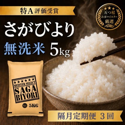 【2ヵ月毎定期便】【無洗米】さがびより5kg(吉野ヶ里町)全3回