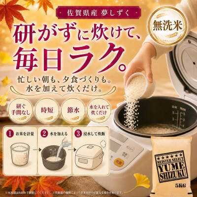 【2ヵ月毎定期便】【無洗米】夢しずく 10kg(5kg×2袋)(吉野ヶ里町)全6回