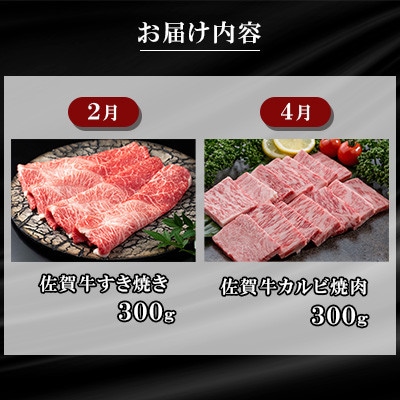 【発送月固定定期便】肉の定期便!厳選佐賀牛 偶数月お届け【Bコース】全6回