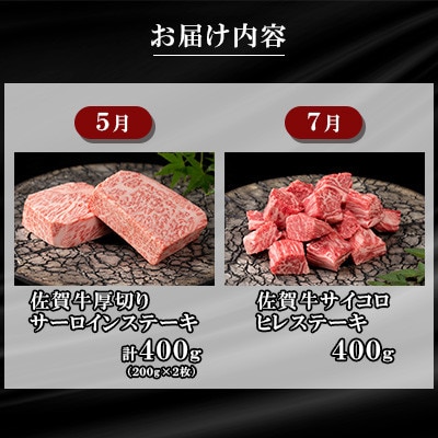 【発送月固定定期便】肉の定期便　厳選佐賀牛 奇数月お届け【Cコース】全6回