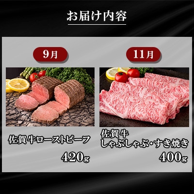 【発送月固定定期便】肉の定期便　厳選佐賀牛 奇数月お届け【Cコース】全6回