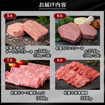 【発送月固定定期便】肉の定期便!佐賀牛毎月月替わりでお届け【Dコース】全12回