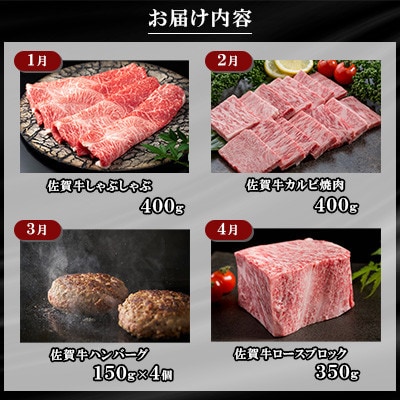 【発送月固定定期便】肉の定期便!特選佐賀牛毎月月替わりでお届け【Eコース】全12回