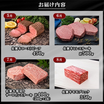 【発送月固定定期便】肉の定期便!特選佐賀牛毎月月替わりでお届け【Eコース】全12回