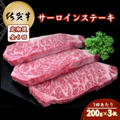 【毎月定期便】佐賀牛サーロインステーキ 200g×3枚(吉野ヶ里町)全6回