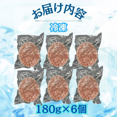 【佐賀牛100%使用】お肉屋さんの手ごねジューシー生ハンバーグ180g×6個(吉野ヶ里町)