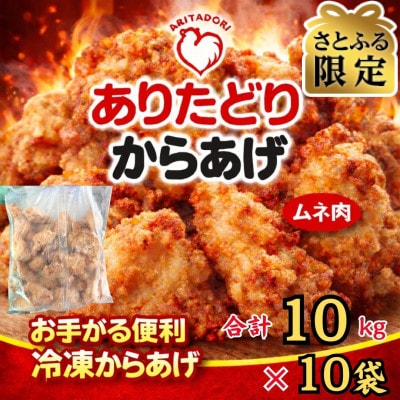 【さとふる限定】おいしくヘルシーレンチン簡単!ありたどりのから揚げ1kg×10袋(吉野ヶ里町)
