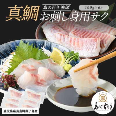 獅子島産 百年漁師の真鯛 お刺身用 サク 約100g×6P【島のごちそう】gochi-1329