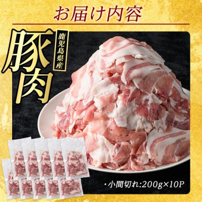 《訳あり》鹿児島県産 豚小間切れ 2kg(200g×10P)【まつぼっくり】matu-1531