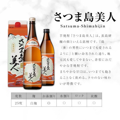 【3ヵ月毎定期便】さつま島美人1,8L 紙パック6本セット nagashima-1667全2回