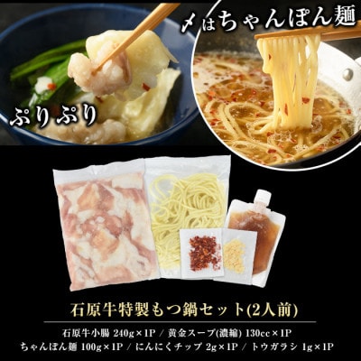 石原牛 特製もつ鍋セット 2人前 国産【石原PRO】(長島町) ishihara-1351