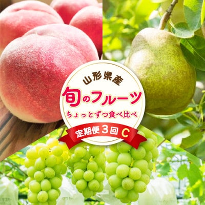 【発送月固定定期便】至高のフルーツ! 中山町旬のフルーツちょとずつ食べ比べ定期便C全3回