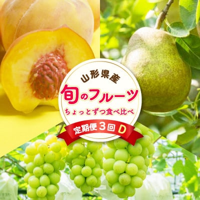【発送月固定定期便】至高のフルーツ! 中山町旬のフルーツちょとずつ食べ比べ定期便D全3回