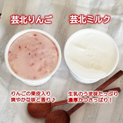 芸北ドルチェ★オススメ2種類★芸北ミルク・芸北りんごシャーベット アイスクリームセット(2種×3個)