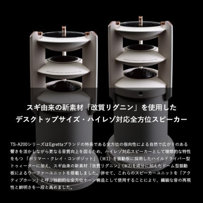 Egretta デスクトップサイズ・全方位スピーカーTS-A200ss(オーディオセット)