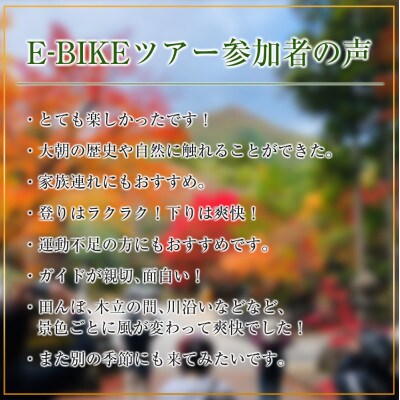 Trip!Cycling大朝　ガイド付きE-BIKEツアー(3.5時間　2名様以上でお申込み可)