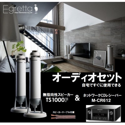 Egretta ハイレゾ対応無指向性タワー型スピーカーTS1000F(オーディオセット)