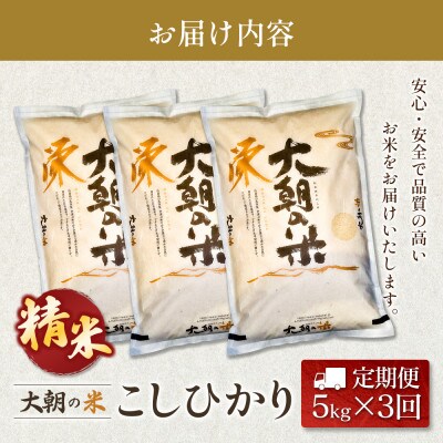 【毎月定期便】コシヒカリ 精米 5kg 大朝の米こしひかり 栄ファーム全3回