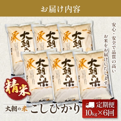 【毎月定期便】コシヒカリ 精米 10kg 大朝の米こしひかり 栄ファーム全6回