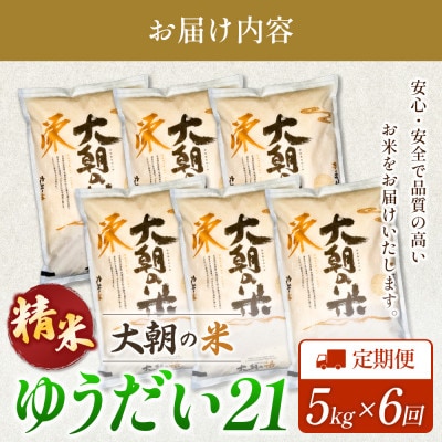 【毎月定期便】ゆうだい21(精米) 5kg 大朝の米ゆうだい21 栄ファーム全6回
