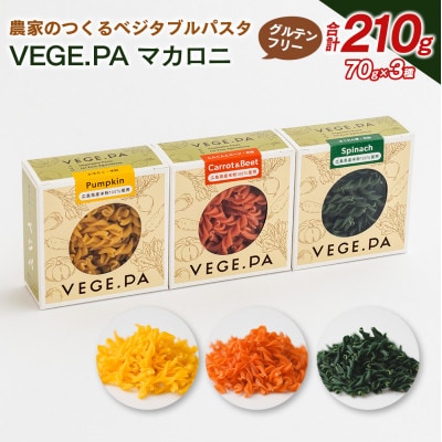 農家のつくるベジタブルパスタ VEGE.PA マカロニ　3種セット