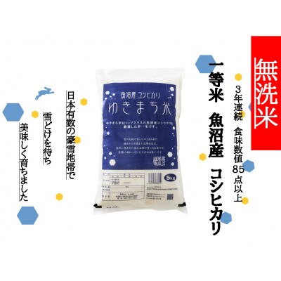 【無洗米】新潟県魚沼産コシヒカリ 令和4年産 一等米 ゆきまち米 5kg×2