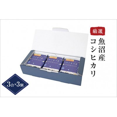 〈厳選された新潟県魚沼産コシヒカリ〉【無地熨斗付】ゆきまち米3合(450g)×3個 ギフトセット