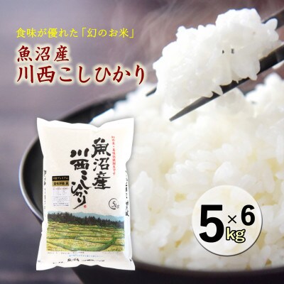 新潟県魚沼産　川西こしひかり　精米　5kg×6　令和8年産米