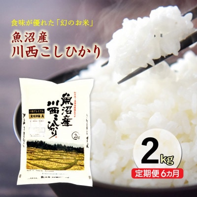 【発送月固定定期便】定期便6か月　新潟県魚沼産　川西こしひかり2kg全6回
