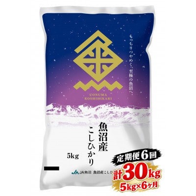 【毎月定期便】魚沼産こしひかり 精米 5kg全6回