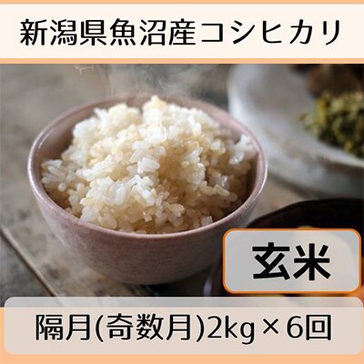 【発送月固定定期便】新潟県魚沼産コシヒカリ「山清水米」玄米2kg(奇数月発送)全6回
