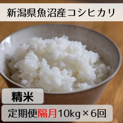 【2ヵ月毎定期便】新潟県魚沼産コシヒカリ「山清水米」精米10kg全6回