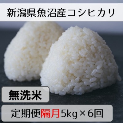 【2ヵ月毎定期便】新潟県魚沼産コシヒカリ「山清水米」無洗米5kg全6回