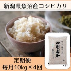 2023年5月発送開始『定期便』新潟県魚沼産コシヒカリ「山清水米」玄米10kg　全4回