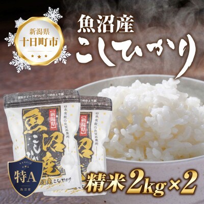 【新米 先行受付】 魚沼産 コシヒカリ 2kg ×2 計4kg 美味しい炊き方ガイド付き