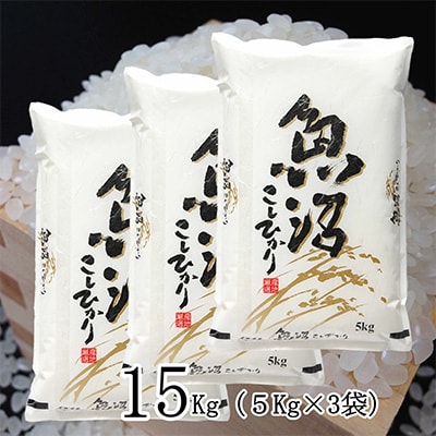 2023年11月発送開始『定期便』【雪国逸品15Kg】 越後妻有の郷 魚沼十日町産コシヒカリ全3回