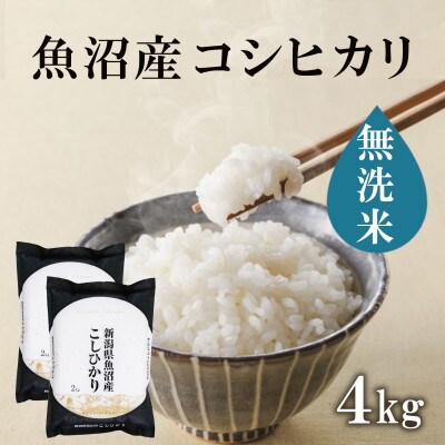 魚沼産コシヒカリ　無洗米2kg×2