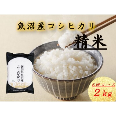 【毎月定期便】魚沼産コシヒカリ　精米[2kg×1袋]全6回