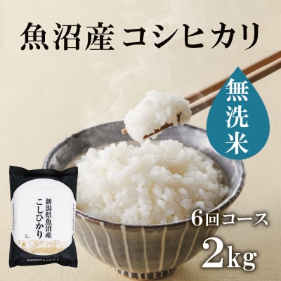 【毎月定期便】魚沼産コシヒカリ無洗米(精米)[2kg×1袋]全6回