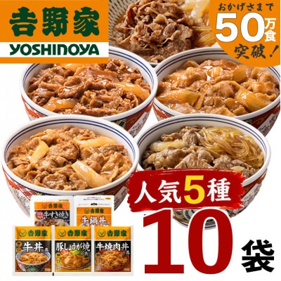 吉野家牛丼など 人気5種10袋セット【冷凍】牛丼の具など詰め合わせセット