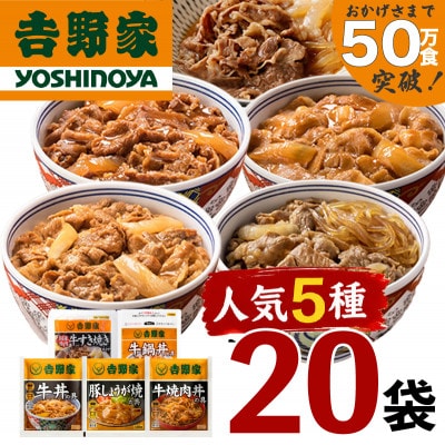 吉野家牛丼など 人気5種20袋セット【冷凍】牛丼の具など詰め合わせセット