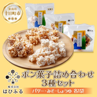 ポン菓子詰め合わせ 3種セット 新潟県 十日町市 はぴふる